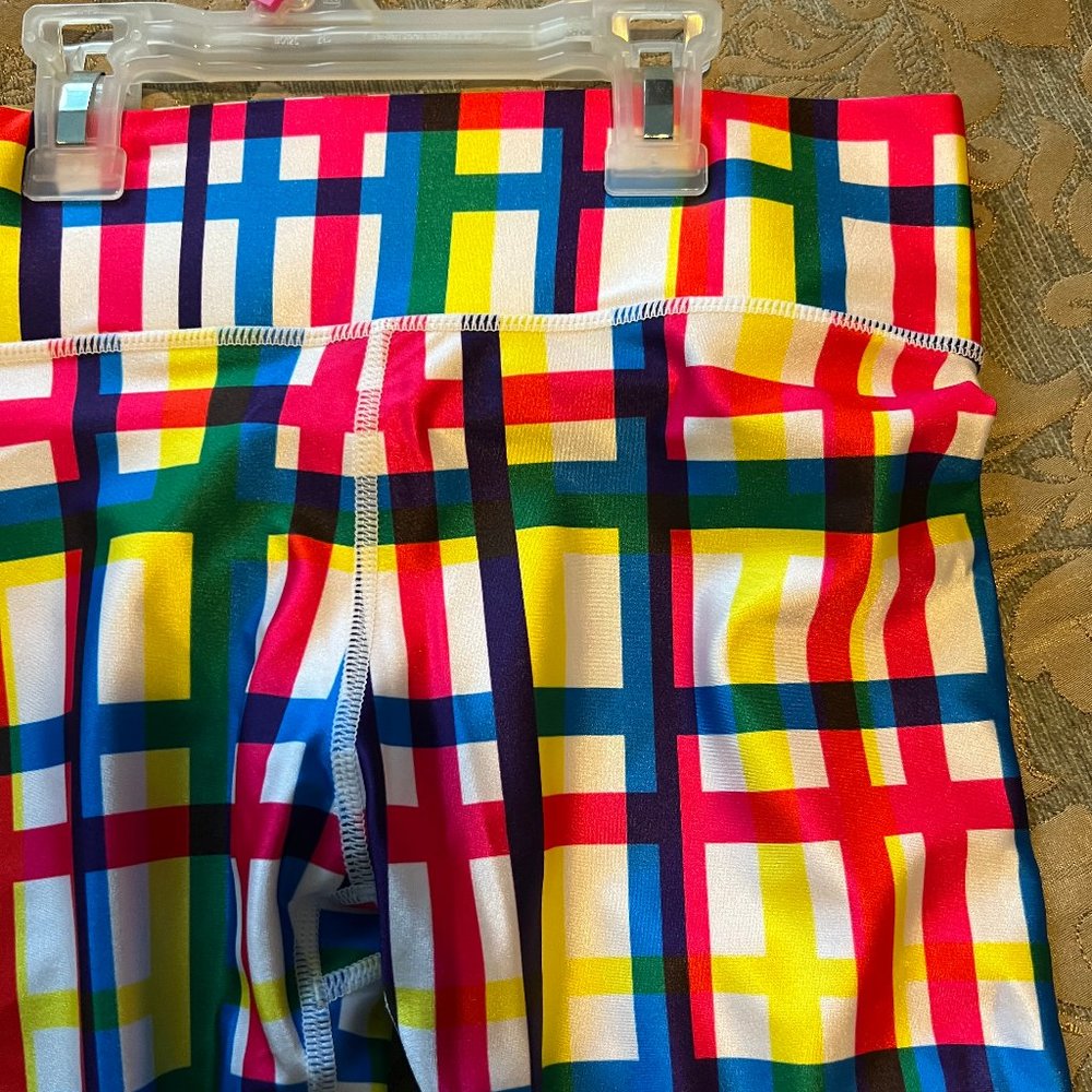 Terez - multicolored plaid leggings - Size Small
